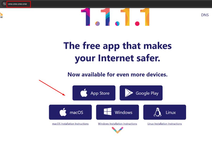 Tải phần mềm 1.1.1.1 cho PC