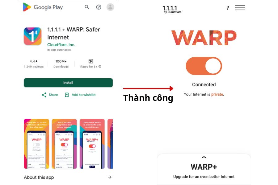 Ứng dụng 1.1.1.1 trên di động