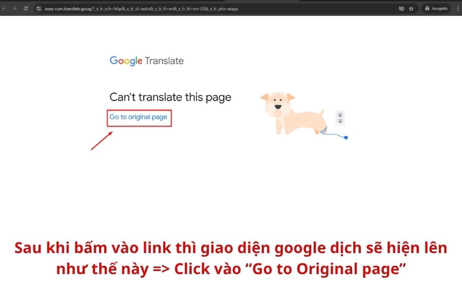 Đi tới trang gốc từ Google Dịch