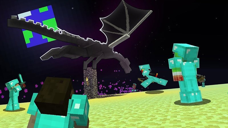 Trận chiến với Rồng Ender Tiêu diệt Ender Dragon để phá đảo game
