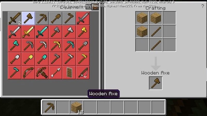 Chế tạo công cụ trong Minecraft Công thức chế tạo rìu và các công cụ cơ bản